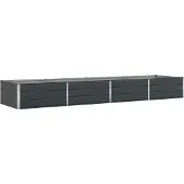 vidaXL Plantenbak Antraciet 385 x 100 x 45 cm Gegalvaniseerd staal