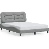 vidaXL Bedframe zonder matras "Hvar" stof lichtgrijs 140x190 cm