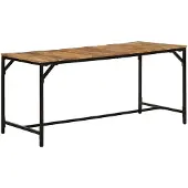 vidaXL Eettafel 160x80x75 cm massief hout ruw mangohout