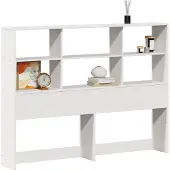 vidaXL Hoofdbord met opbergruimte 160 cm massief grenenhout wit