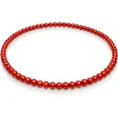 Memphis Rode houten kralen ketting 90cm