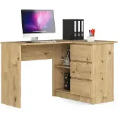 Akord Hoekbureau Rechts B16 / Computerbureau / Computer Tafel / Bureautafel Rechts / Artisan Eik / 124 x 77 x 85 cm