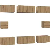 Syfax Tv-meubelset 8 pcs Artisan Eiken Bewerkt hout