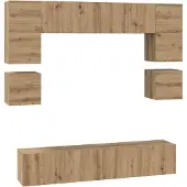 Syfax Tv-meubelset 8 pcs Artisan Eiken Bewerkt hout