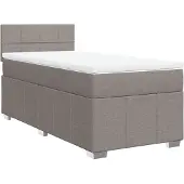 vidaXL Boxspring met matras stof taupe 90x200 cm