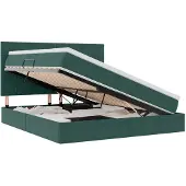 vidaXL LED opbergbed met matras Donkergroen 160 x 200 cm Fluweel
