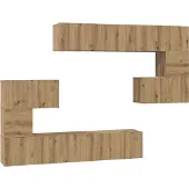 Syfax Tv-meubelset 8 pcs Artisan Eiken Bewerkt hout