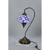 Halay Handgemaakte Turkse Nachtlamp blauw Oosterse sprookjeslamp