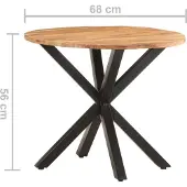vidaXL Bijzettafel 68x68x56 cm massief acaciahout
