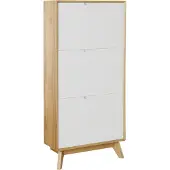 Loft 24 Ezra|Schoenenkast met 3 kleppen in eiken look wit