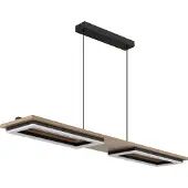 Globo Design Plafondlamp Bruce Zwart Met Hout