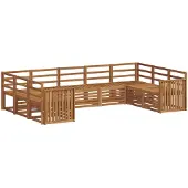 vidaXL Buiten bank set 9 st Naturel