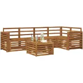 vidaXL Buiten bank set 6 st Naturel Polyester
