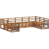 vidaXL Buiten bank set 9 st Naturel