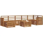 vidaXL Buiten bank set 8 st Naturel