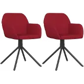Syfax Eetkamerstoelen draaibaar 2 st fluweel wijnrood