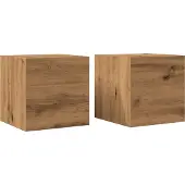 Syfax Tv-wandmeubelen 2 st 30,5x30x30 cm artisanaal eikenkleurig