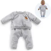 Corolle poppenkostuum joggingpak grijs 36cm - zachte poppenkleding.
