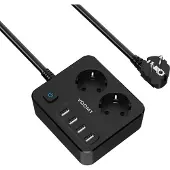 Voomy Power S2 - 4 USB-A &amp; 2 EU - Zwart