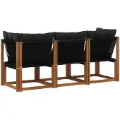 vidaXL 3 st Outdoor Midden- en Hoekbank Naturel