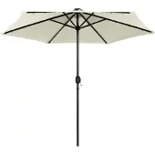 Syfax Parasol met LED-verlichting en aluminium paal 270 cm zandwit