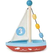 Mentari Voertuigen - Zeilboot - 16X5,5X20,5Cm - Hout - 18 Maanden