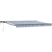 vidaXL Handbediende luifel met LED's Blauw, Wit, Anthraciet 4 × 3 m