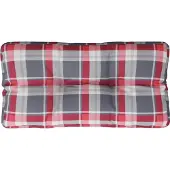 vidaXL Palletkussen 70x40x12 cm stof ruitpatroon rood