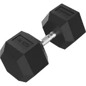 Tunturi Platinum Hexa Dumbbell - Rubber - 1x 30kg - Zwart