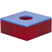 Hubsch – Flux Theelichthouder – 10x10xH4 cm – Blauw & Rood