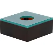 Hubsch – Flux Theelichthouder – 10x10xH4 cm – Groen & Bruin