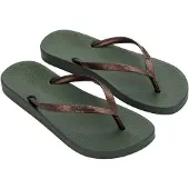 Ipanema Anatomic Tan Dames Slippers - Green/Bronze