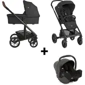 Joie Kinderwagen Chrome2 Trio 3-in-1 Raven incl. i-Snug2 Autostoel, Adapterset & Regenhoes