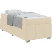 vidaXL Bedframe met matras Crème 80 x 200 cm Stof