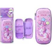 Lean Toys 3d Eenhoorn Etui Opvouwbaar Paars 23x10x5 Cm