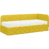 vidaXL Hoek Bed Frame Geel 80 x 200 cm Fluweel