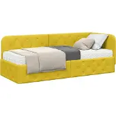 vidaXL Hoek Bed Frame Geel 80 x 200 cm Fluweel
