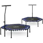 Neo-Sport fitnesstrampoline met handvat 127 cm - zeshoekig blauw