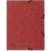 Exacompta 3-klepsmap elastiek 55405E Rood Gewafeld karton 25 Stuks
