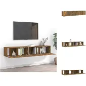 vidaXL Tv-meubelset - 2-delig - Gerookt eiken Tv Meubel Set - Tv Kast - Salon Meubilair - Houten Tv Stand - Modern Tv Meubel
