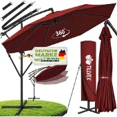 Tillvex Parasol Ø 3m rood- -zweefparasol -hangparasol- vrijhangende parasol- tuinparasol- slinger-balkon- aluminium-k...