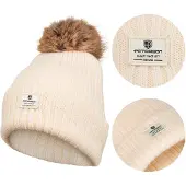 Peterson - Warme Dames Wintermuts - Bont Pompon - Angora en Acryl