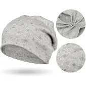 Peterson - Modieuze Beanie - Grijs - Slouchy Stijl - Met Kristallen