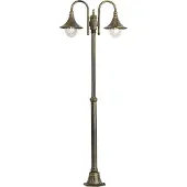 QAZQA Klassieke buitenlantaarn zwart met antiek goud 200cm 2-lichts IP44 - Daphne