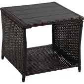 Relaxdays Balkontafel, polyrotan, bruin-zwart