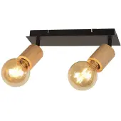 Searchlight Houten plafondlamp Spinny 2-lichts