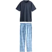 Next Pyjama lang marine / pastelblauw / lichtblauw