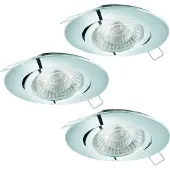 Eglo Set van 3 inbouwspots Tedo 1 chroom