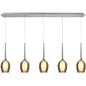 Highlight Hanglamp Belle Nikkel 5 Lichts Recht