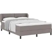 vidaXL Boxspring bed met matras met hoofdeinde Taupe 140 x 190 cm Stof